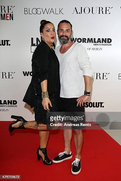 Tobias Bojko and Miyabi Kawai attend the AJOURE Berlin Fashion Week Opening Party at LNFA Space - Bikini Berlin on July 6, 2015 in Berlin, Germany.