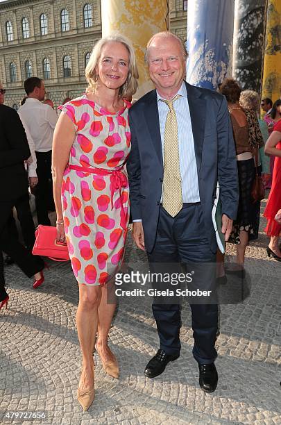 Martin Schoeller and his wife Eva Schoeller during the premiere of the opera 'Arabella' on July 6, 2015 in Munich, Germany.