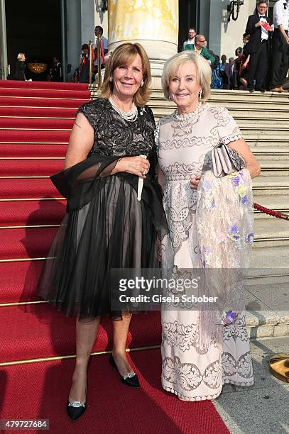 Princess Uschi, Ursula of Bavaria, Inge Wrede-Lanz during the premiere of the opera 'Arabella' on July 6, 2015 in Munich, Germany.