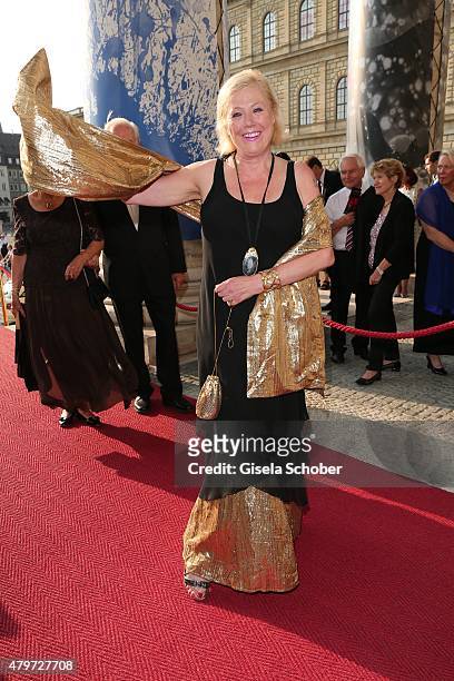 Designer Susanne Wiebe during the premiere of the opera 'Arabella' on July 6, 2015 in Munich, Germany.