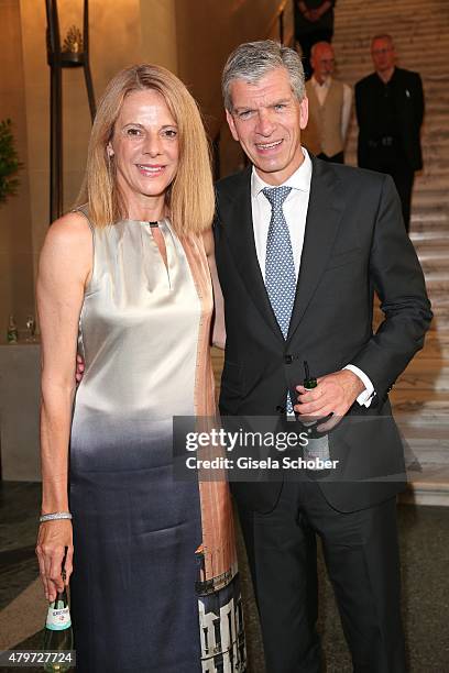 Alexander Liegl and his wife Isabel Liegl during the premiere of the opera 'Arabella' on July 6, 2015 in Munich, Germany.