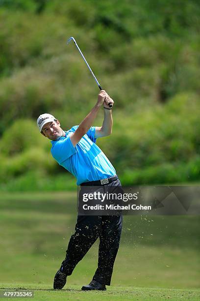 Robert Streb hits a tee shot during the second round of the Puerto Rico Open presented by seepuertorico.com held at Trump International Golf Club on...