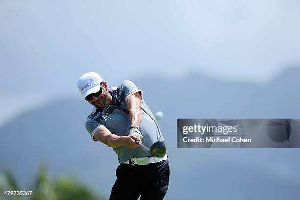 Miguel Suarez of Puerto Rico hits a drive during the second round of the Puerto Rico Open presented by seepuertorico.com held at Trump International...