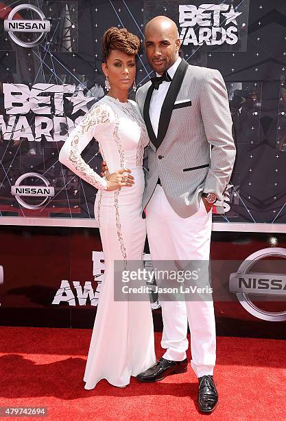 Actress Nicole Ari Parker and actor Boris Kodjoe attend the 2015 BET Awards at the Microsoft Theater on June 28, 2015 in Los Angeles, California.