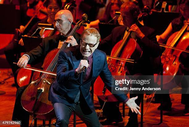 Danny Elfman performs during Lincoln Center Festival's opening night performance of "Danny Elfman's Music From the Films of Tim Burton" on July 6,...