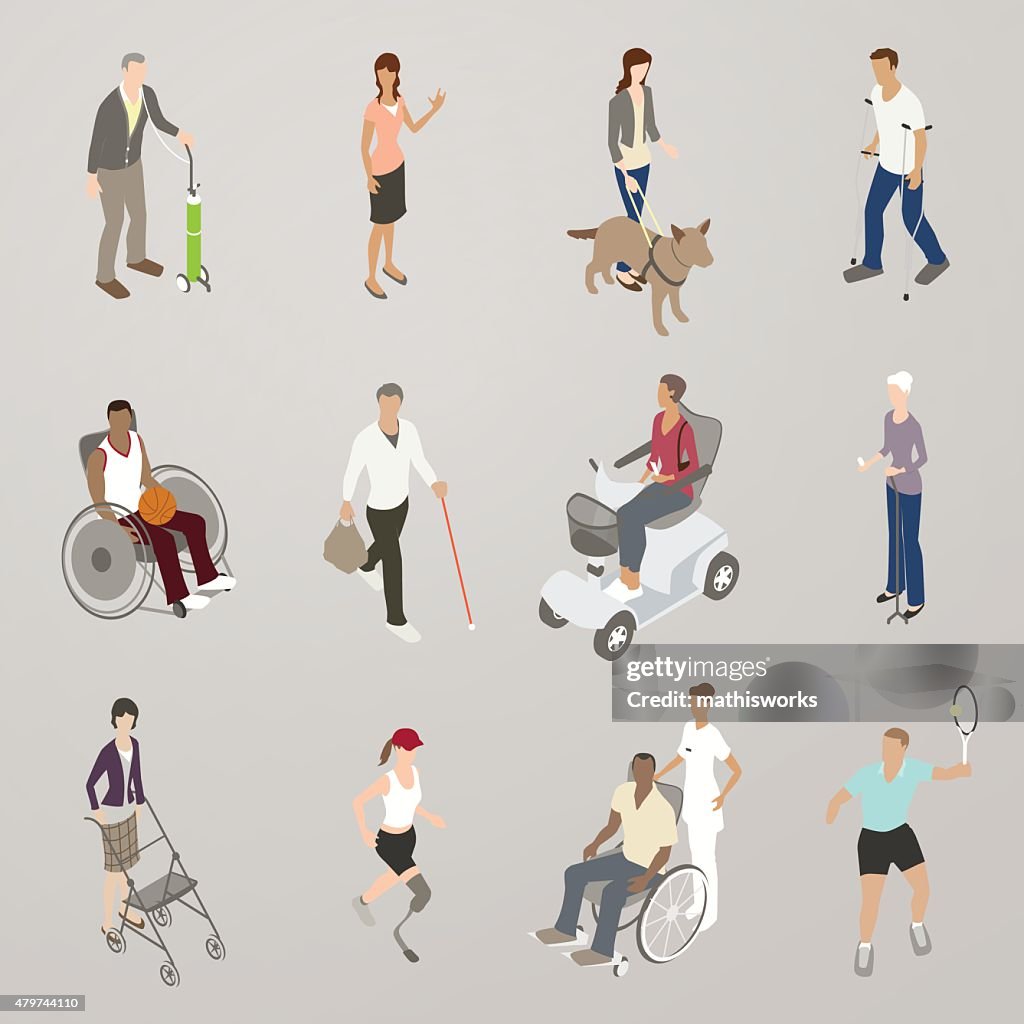 Menschen mit Behinderungen Illustrationen