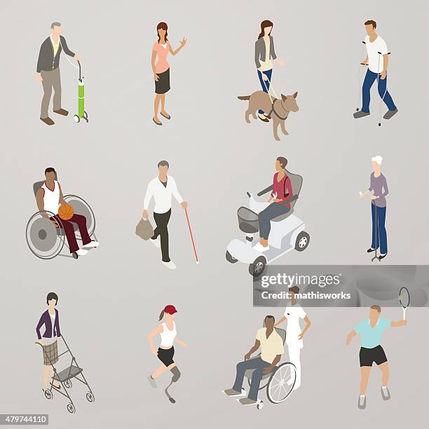 people with disabilities illustration - physical impairment 幅插畫檔、美工圖案、卡通及圖標