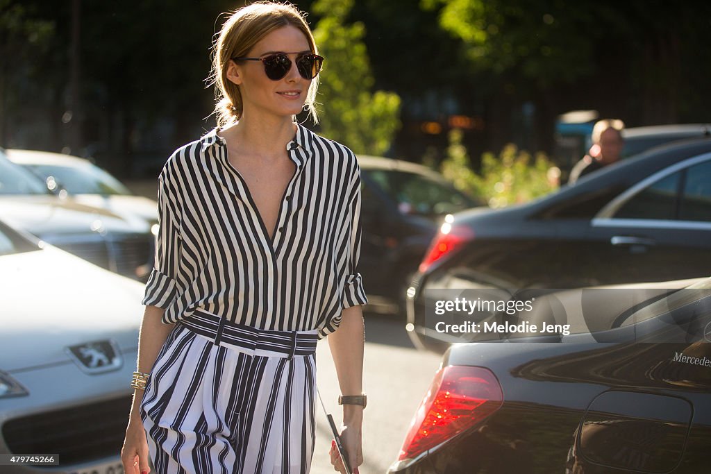 Street Style - Paris Fashion Week : Haute Couture Fall/Winter 2015/2016 : Day Two