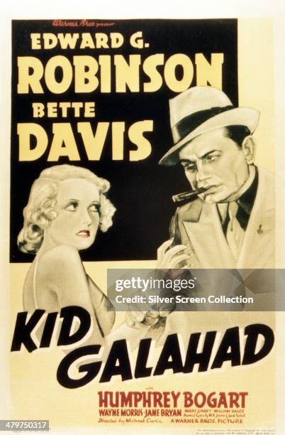Poster for 'Kid Galahad', directed by Michael Curtiz and starring Edward G Robinson and Bette Davis, 1937.