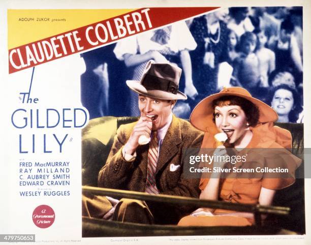Poster for 'The Gilded Lily', directed by Wesley Ruggles and starring Fred MacMurray and Claudette Colbert, 1935.