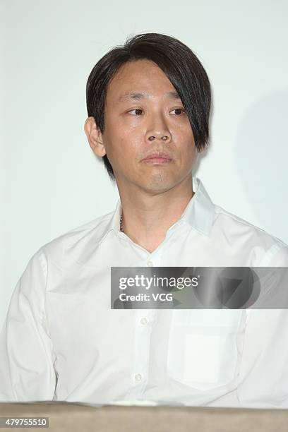 Singer David Zee Tao speaks about his marriage during the press conference on July 7, 2015 in Taipei, Taiwan of China.