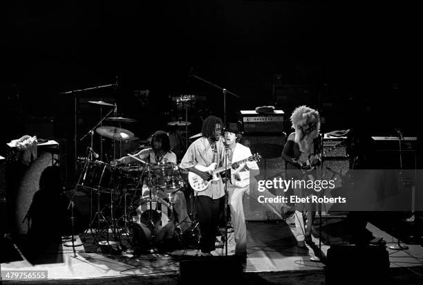 Mick Jagger of the Rolling Stones performing with Peter Tosh at The Palladium in New York City on June 19, 1978.