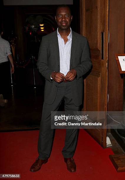 Clive Myrie attends the annual Ultimate News Quiz for Action for Children and Restless Development at the London Film Museum on March 20, 2014 in...