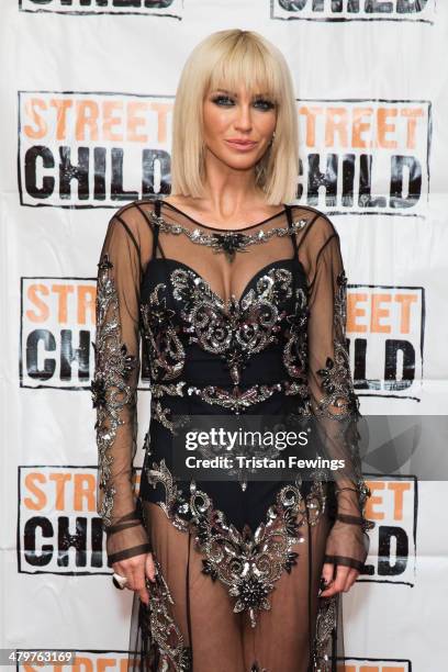 Sarah Harding attends the Street Child 5th anniversary party at Kensington Palace on March 20, 2014 in London, England.