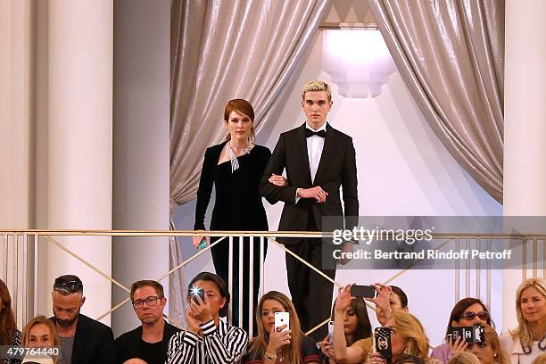 Actress Julianne Moore and Singer Gabriel-Kane Day-Lewis attend the Chanel show as part of Paris Fashion Week Haute Couture Fall/Winter 2015/2016....