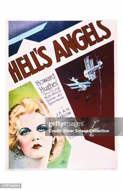 Poster for Howard Hughes' 1930 war film 'Hell's Angels', starring Jean Harlow.