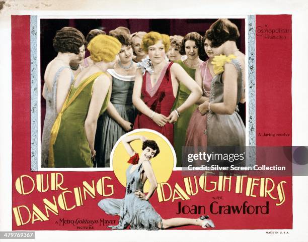 Poster for Harry Beaumont's 1928 silent drama film 'Our Dancing Daughters', starring Joan Crawford .