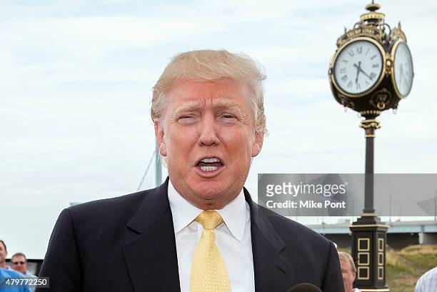 Donald Trump attends the 2015 Hank's Yanks Golf Classic at Trump Golf Links Ferry Point on July 6, 2015 in New York City.