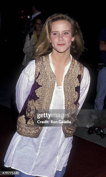 Amanda Peterson attends the premiere of "Listen To Me" on May 3, 1989 at the Academy Theater in Beverly Hills, California.