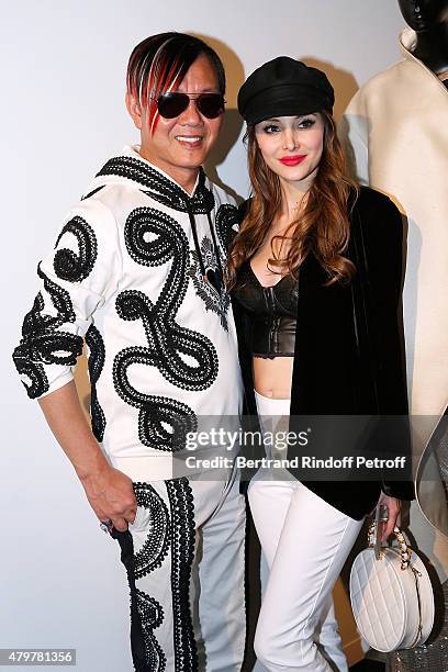 Stephen Hung and his wife Deborah attend the Stephane Rolland show as part of Paris Fashion Week Haute Couture Fall/Winter 2015/2016 on July 7, 2015...