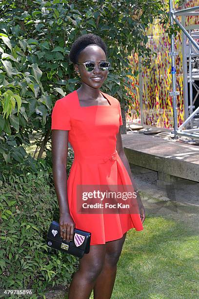 Lupita Nyong'o attends the Christian Dior show as part of Paris Fashion Week Haute Couture Fall/Winter 2015/2016 on July 6, 2015 in Paris, France.