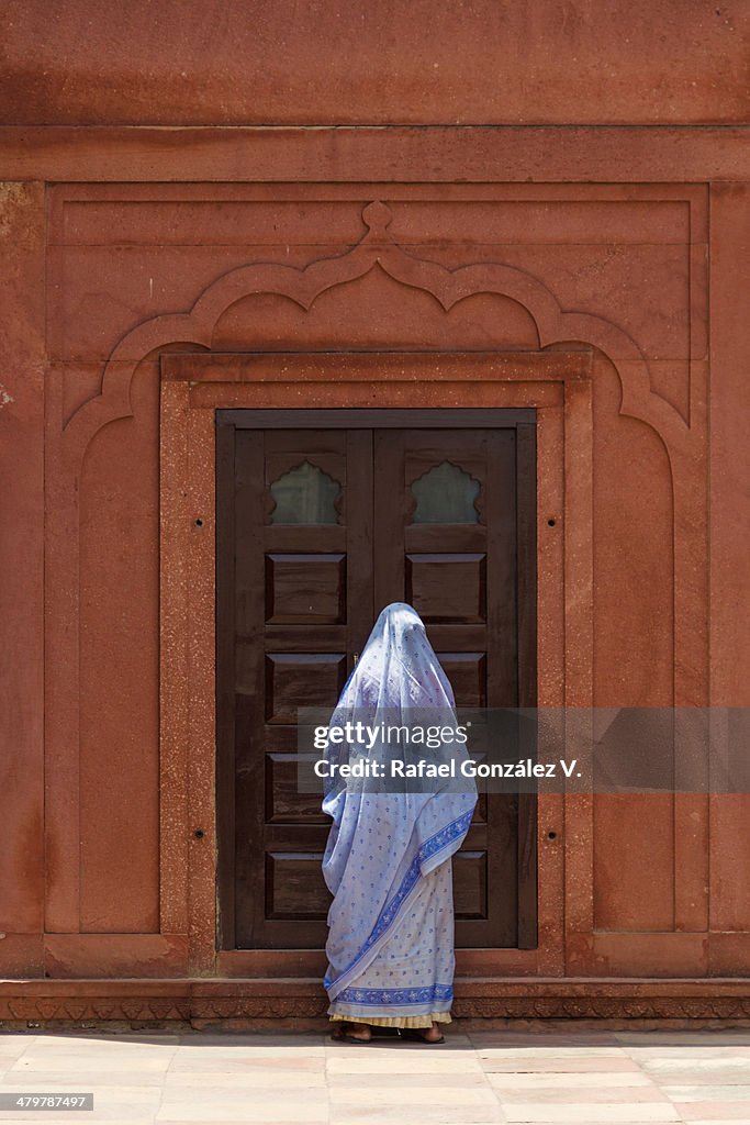 Indian Woman around The Taj Mahal