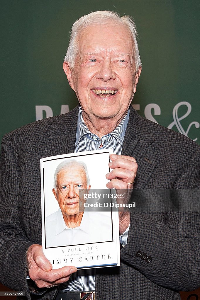 Jimmy Carter Signs Copies Of His New Book "Full Life: Reflections at Ninety"