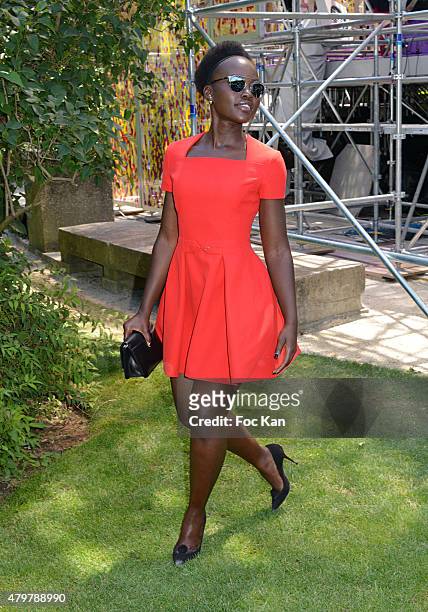 Lupita Nyong'o Whiteley attends the Christian Dior show as part of Paris Fashion Week Haute Couture Fall/Winter 2015/2016 on July 6, 2015 in Paris,...