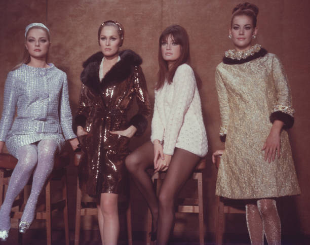 From left to right, Italian actress Virna Lisi, Swiss actress Ursula Andress, Austrian actress Marisa Mell and French actress Claudine Auger, stars...