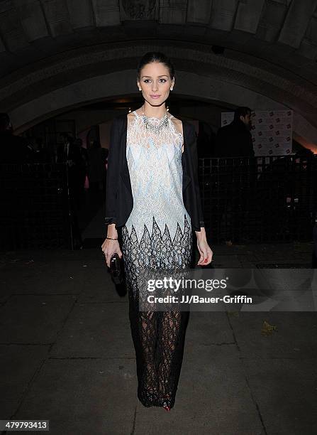 Olivia Palermo is seen arriving at Summerset House for the Valentino: Master of Couture Private View on November 29, 2012 in London, United Kingdom.