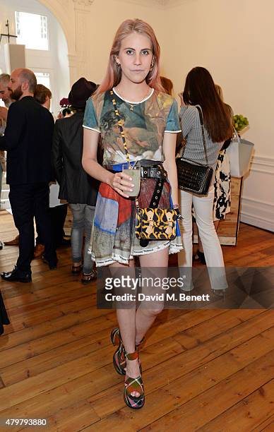 India Rose James attends the Vivienne Westwood X The Cambridge Satchel Company collaboration launch party at One Horse Guards on July 7, 2015 in...