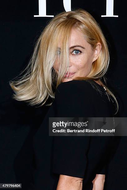 Actress Emmanuelle Beart attends the Giorgio Armani Prive show as part of Paris Fashion Week Haute-Couture Fall/Winter 2015/2016. Held at Palais de...