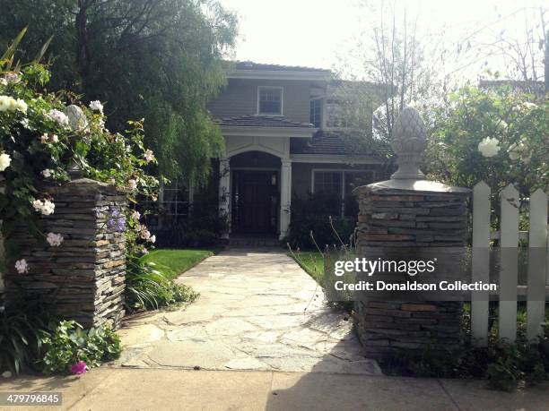 An exterior view of the house which Claire and Phil Dunphy live in on the ABC TV show "Modern Family" on March 20, 2014 in Los Angeles, California....