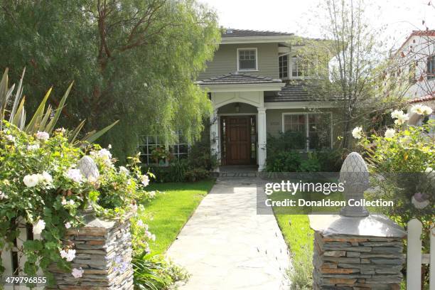 An exterior view of the house which Claire and Phil Dunphy live in on the ABC TV show "Modern Family" on March 20, 2014 in Los Angeles, California....