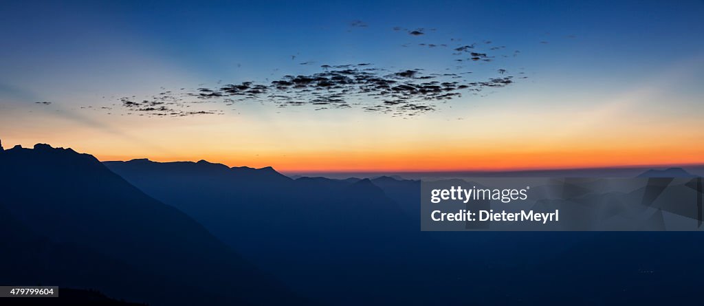 Sunrise at Watzmann (peak Hocheck), german Alps