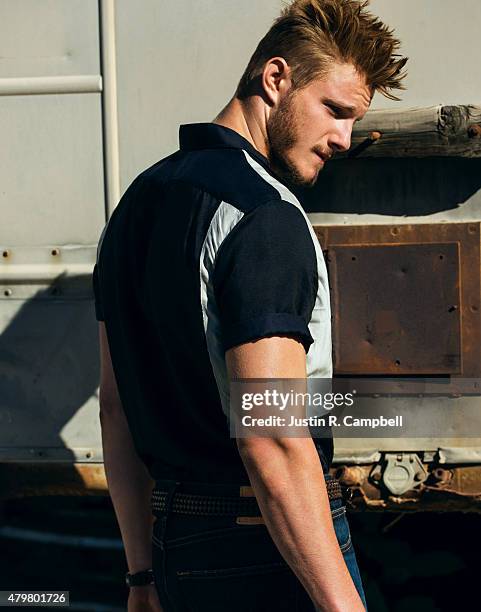 Actor Alexander Ludwig is photographed for Flaunt Magazine on February 24, 2015 in Los Angeles, California.