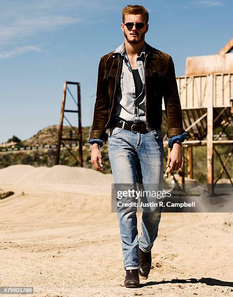 Actor Alexander Ludwig is photographed for Flaunt Magazine on February 24, 2015 in Los Angeles, California.