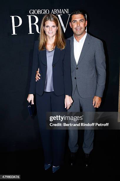 Athina Onassis and her husband Alvaro de Miranda Neto attend the Giorgio Armani Prive show as part of Paris Fashion Week Haute-Couture Fall/Winter...