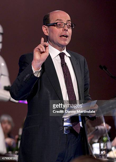 Nick Robinson hosts the annual Ultimate News Quiz at the London Film Museum on March 20, 2014 in London, England.