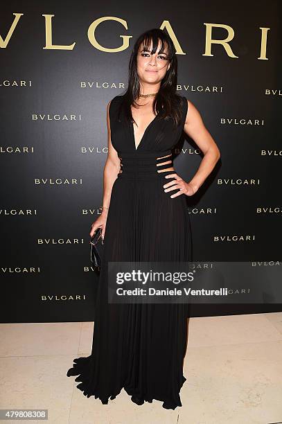 Michelle Rodriguez attends Bulgari Haute Couture Cocktail Party & Model Show on July 7, 2015 in Paris, France.