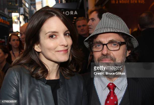 Tina Fey and husband Jeff Richmond attend the "Aladdin" On Broadway Opening Night at The New Amsterdam Theatre on March 20, 2014 in New York City.