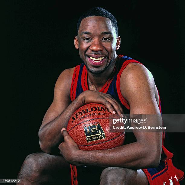 Terrell Brandon of the FIBA Men's United States Basketball Team poses for a portrait circa 1998 in Anthens, Greence. NOTE TO USER: User expressly...