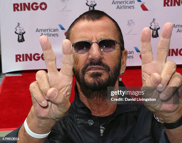 Recording artist Ringo Starr attends his 75th birthday fan gathering at Capitol Records on July 7, 2015 in Hollywood, California.