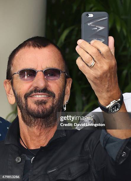 Recording artist Ringo Starr attends his 75th birthday fan gathering at Capitol Records on July 7, 2015 in Hollywood, California.