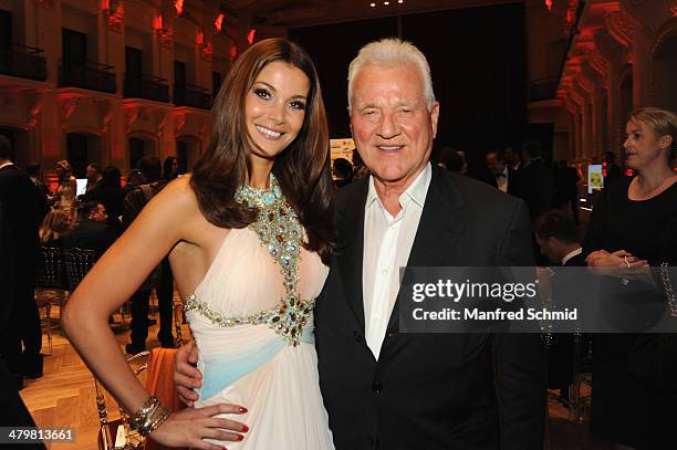 Carmen Stamboli and Frank Stronach attend the Miss Vienna 2014 contest at Sofiensaele on March 20, 2014 in Vienna, Austria.