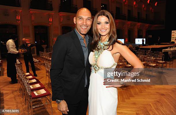 Cyril Radlher and Carmen Stamboli attend the Miss Vienna 2014 contest at Sofiensaele on March 20, 2014 in Vienna, Austria.