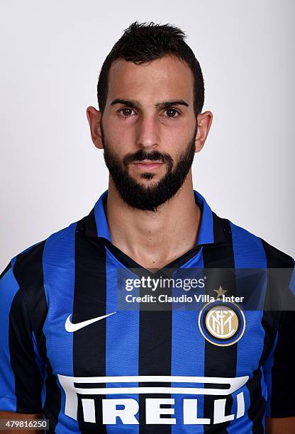 Martin Montoya of FC Internazionale poses for his Serie A 2015-2016 season official headshot at Riscone di Brunico on July 7, 2015 in Bruneck, Italy.