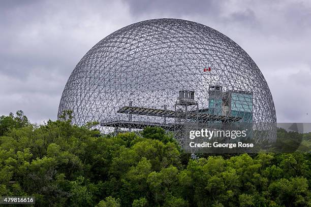 The Biosphere Environment Museum, featuring a geodesic dome designed by Richard Buckminster Fuller, is viewed on June 28, 2015 in Montreal, Quebec,...