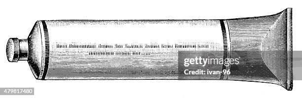 stockillustraties, clipart, cartoons en iconen met tube - paint tube