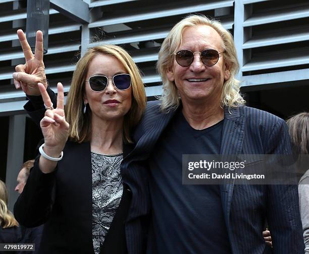 Musician Joe Walsh and wife Marjorie Bach attend Ringo Starr's 75th birthday fan gathering at Capitol Records on July 7, 2015 in Hollywood,...